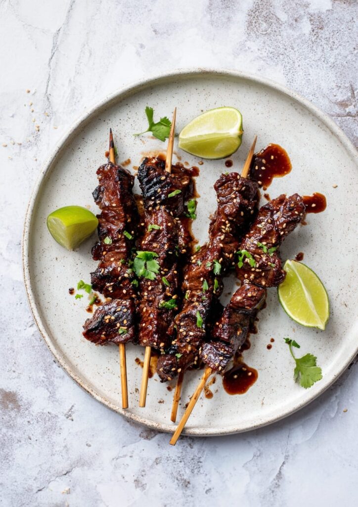 Beef Satay with Kecap Manis and Coriander Marinade
