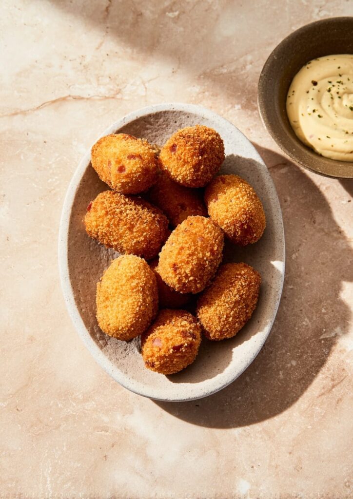Creamy croquetas de jamón with manchego and béchamel