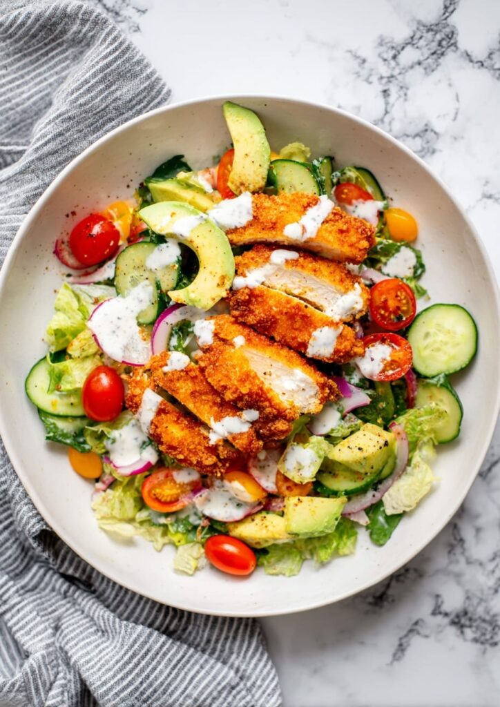 Crispy Chicken Salad with Buttermilk Dressing