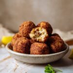 Crispy chicken croquettes with creamy filling