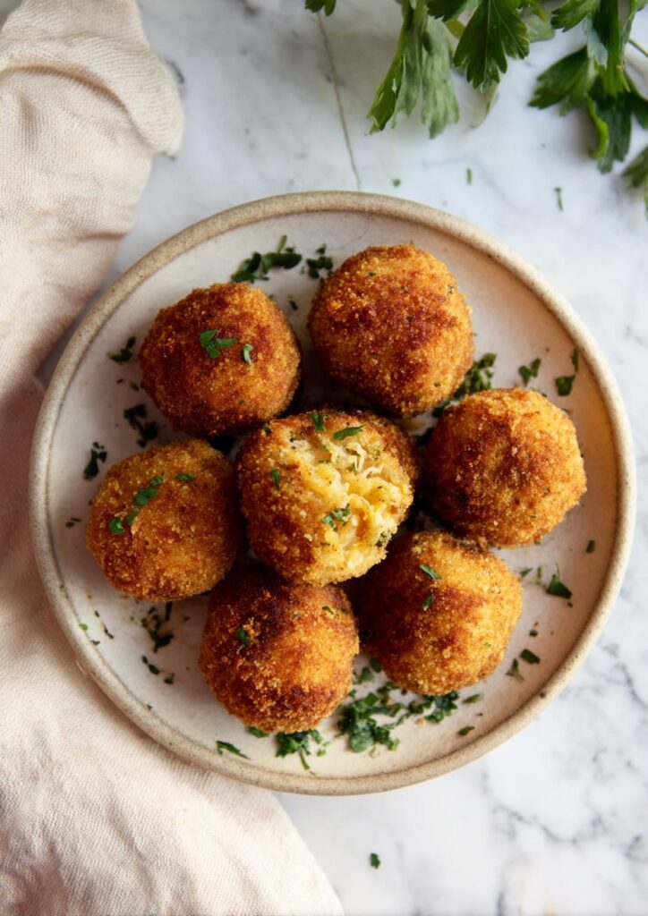 Croquettes with leftover roast chicken and cheddar