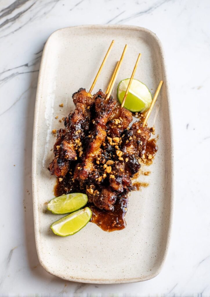 Sate Madura: Spiced Chicken Satay with Sweet Soy Marinade