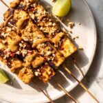 Tofu and Tempeh Satay with Spicy Sambal Peanut Sauce