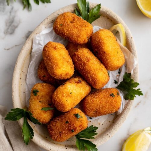 Traditional Cod Croquettes with Garlic and Parsley