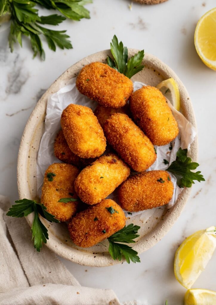 Traditional Cod Croquettes with Garlic and Parsley