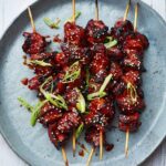 Sticky Gochujang BBQ Chicken Skewers with Sesame Oil
