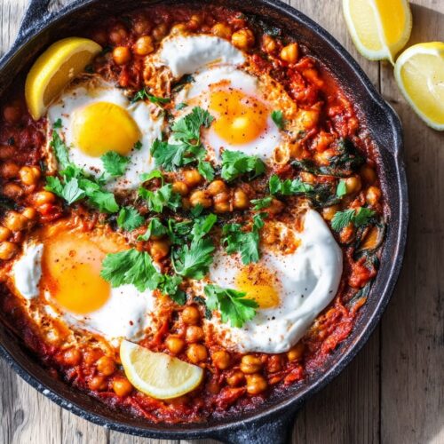 20 Minutes Quick Chickpea and Spinach Shakshuka