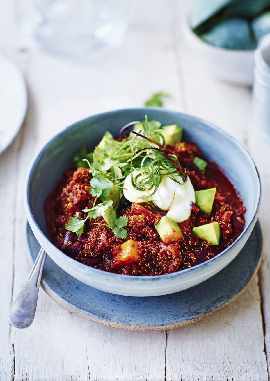 Freezer Veggie Quinoa Chilli with Smoky Cumin