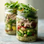 No-Cook Tuna Cannellini Salad Jars with Lemon Herbs